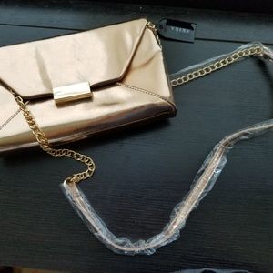 NWT Akira Rose Gold Crossbody Purse Clutch